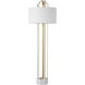 Krista 80 inch Coral White and Vintage Gold with White Linen Floor Lamp Portable Light