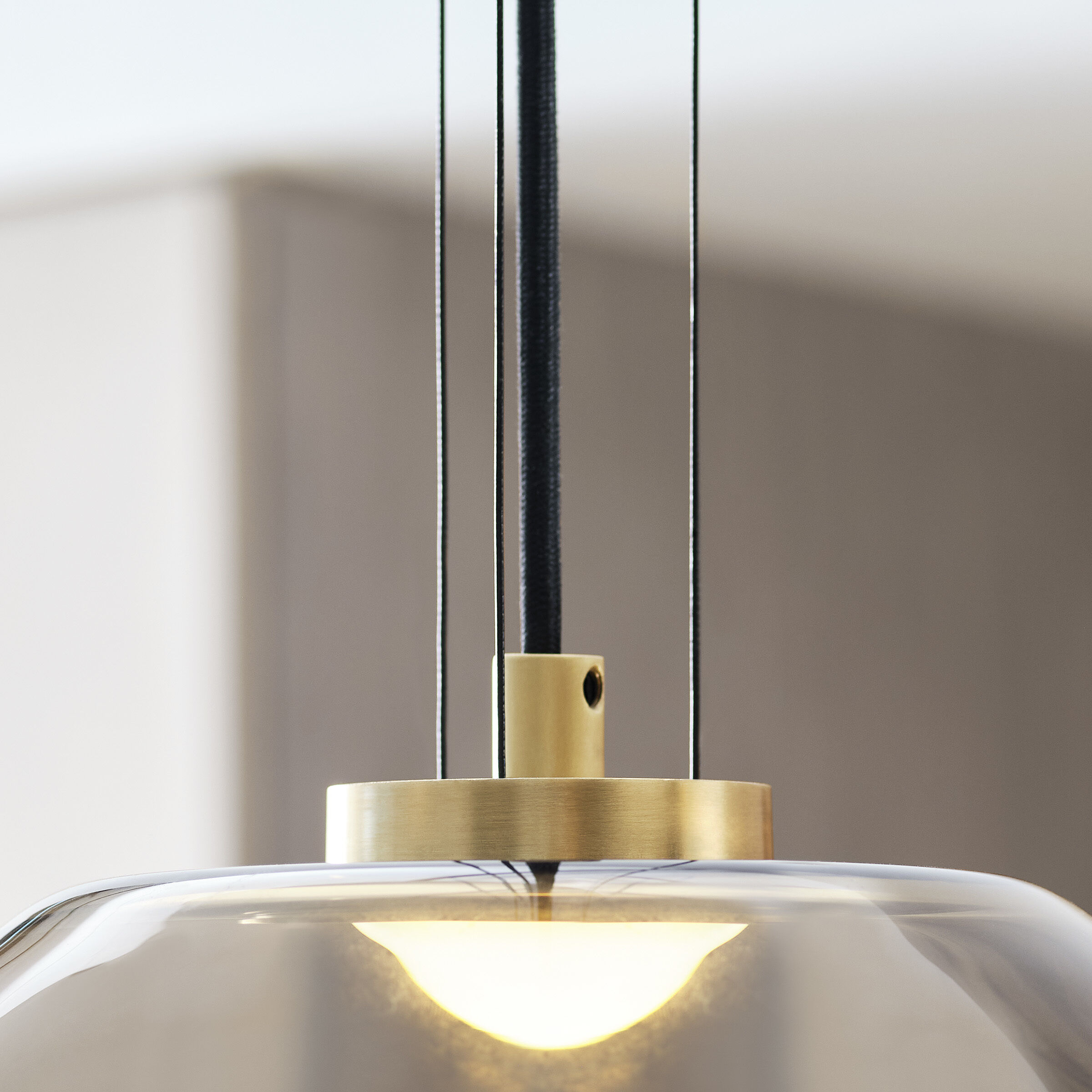 Sean Lavin Kapoor LED Clear/Natural Brass Pendant Ceiling Light, Integrated LED