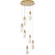 Canada 7 Light 16 inch Brushed Gold Chandelier Ceiling Light