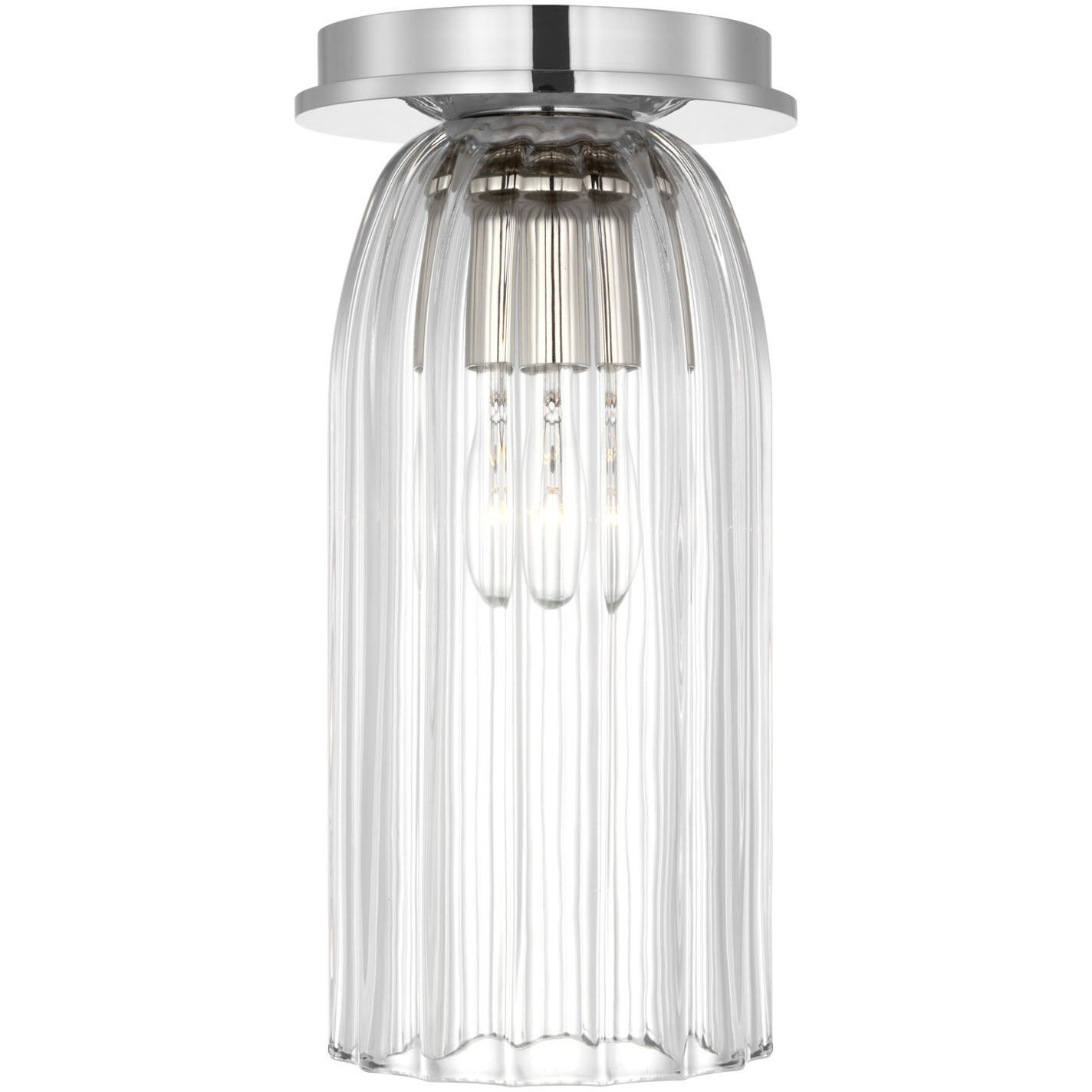 AERIN Asalea LED 4.5 inch Polished Nickel Monopoint Flush Mount Ceiling Light