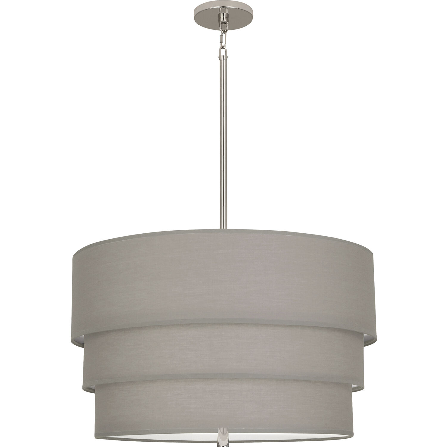 Decker 3 Light 24 inch Polished Nickel Pendant Ceiling Light in Smoke Gray