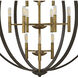 Euclid LED 36 inch Spanish Bronze with Heirloom Brass Indoor Foyer Light Ceiling Light