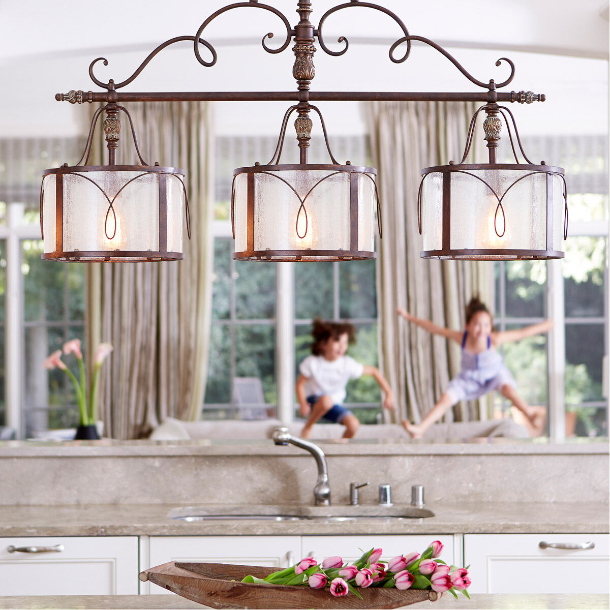 Copper linear pendant light cheap