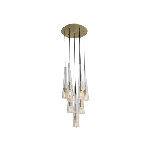 Abbey Park 10 Light 18 inch Brushed Brass Multi Port Pendant Ceiling Light