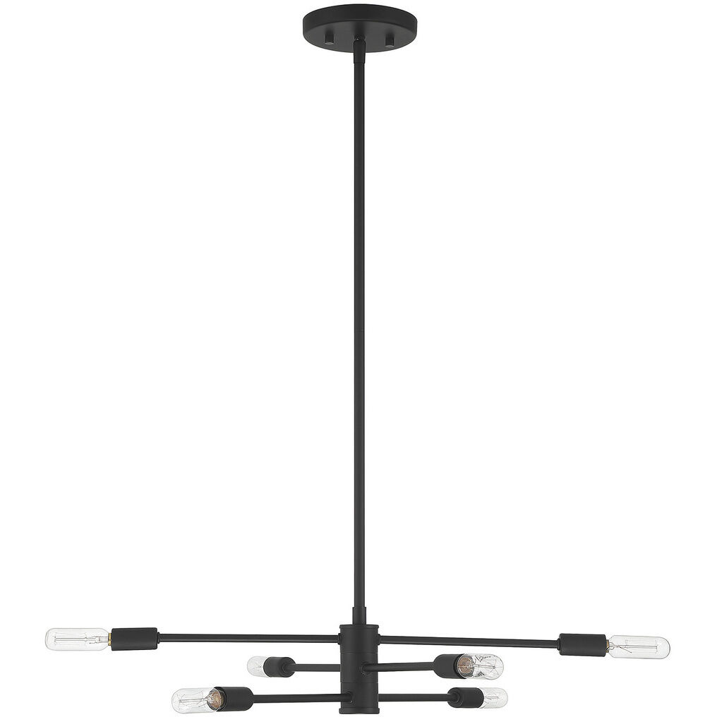 Lyrique 6 Light 21.75 inch Matte Black Chandelier Ceiling Light