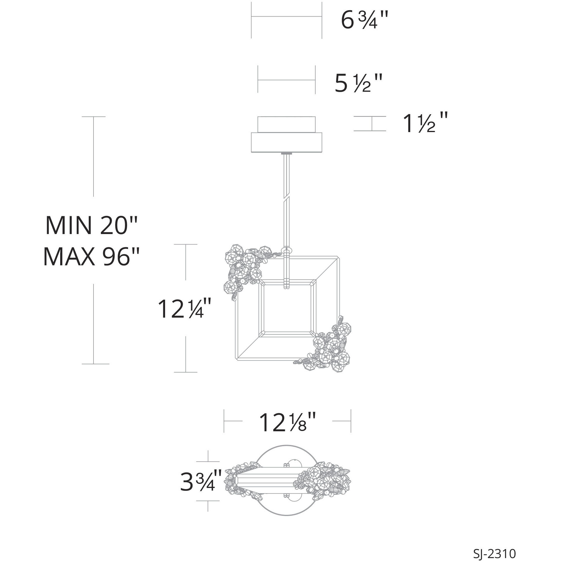 Forever Eva LED 3.75 inch Polished Chrome Pendant Ceiling Light in Black Rope, Black Rope