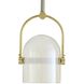 Marco 1 Light 10 inch Bone with Antique Brass Pendant Ceiling Light, Small