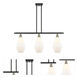 Ballston Cindyrella 3 Light 36 inch Black Antique Brass Island Light Ceiling Light in Incandescent, Matte White Glass