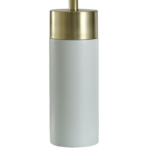 Signature 28 inch 100 watt Soft Brass and Natural Cement Table Lamp Portable Light