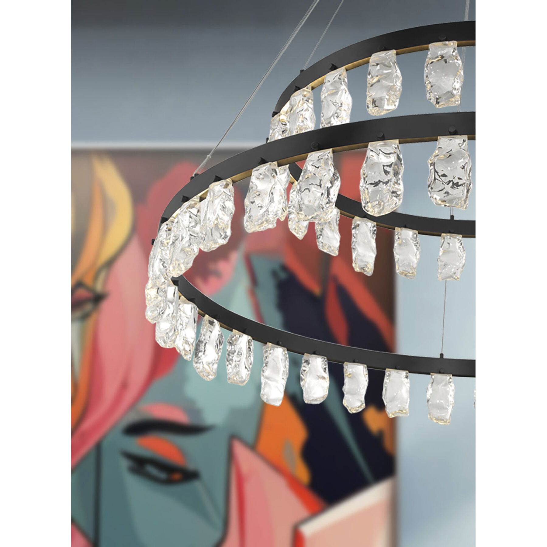 Artic Glacier LED 49.25 inch Coal Chandelier Ceiling Light