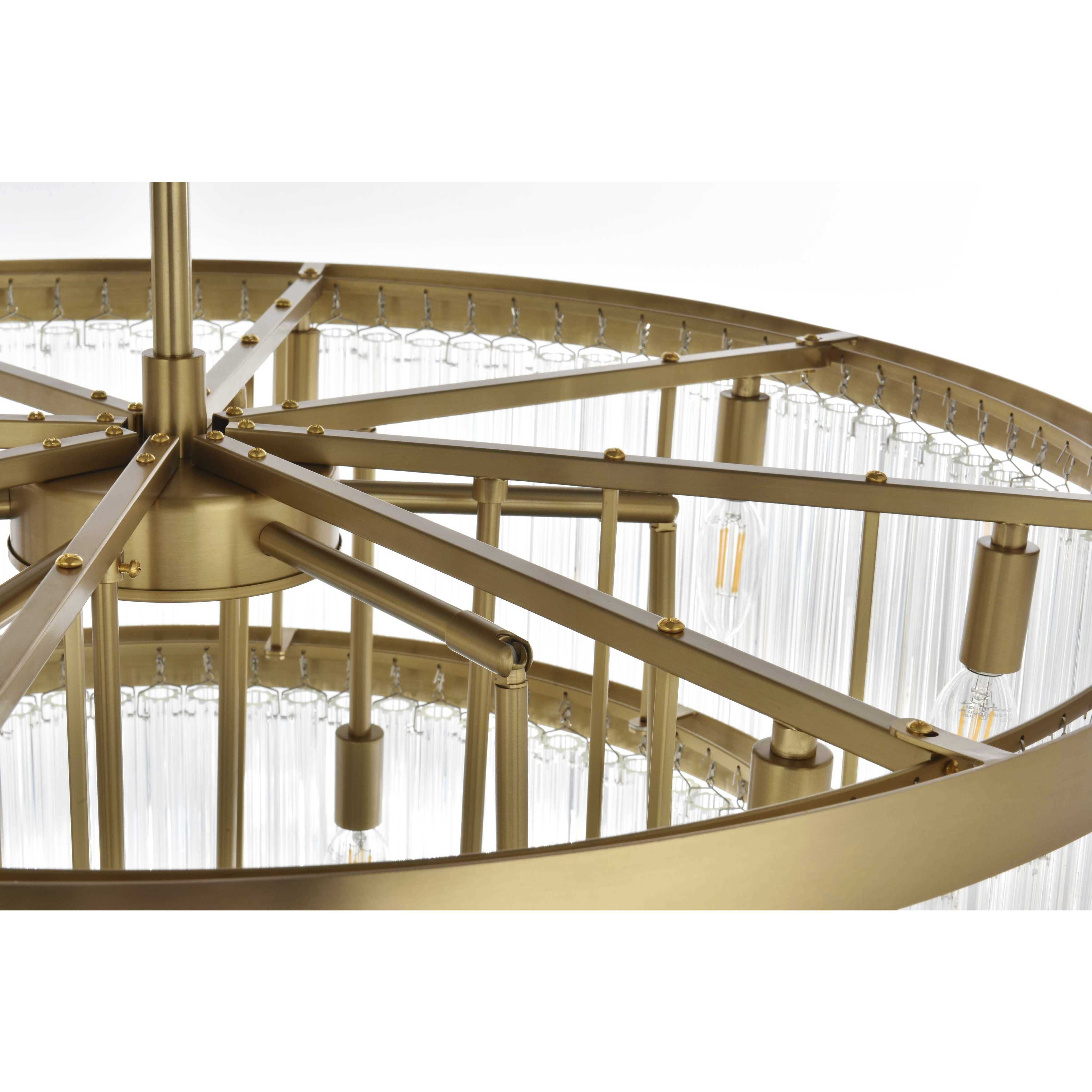 Harlow 18 Light 32 inch Satin Gold Chandelier Ceiling Light