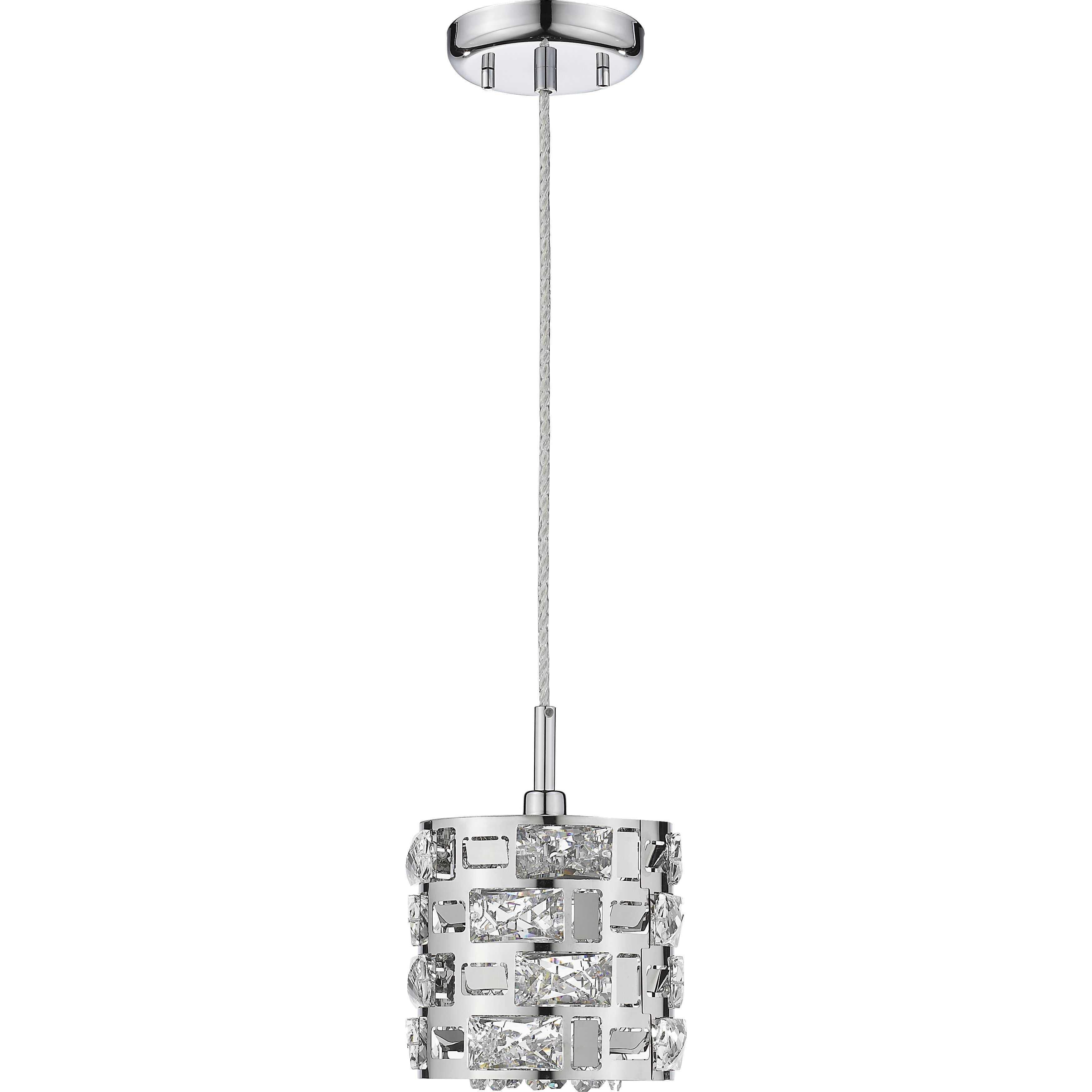 Aludra 1 Light 6.5 inch Chrome Pendant Ceiling Light