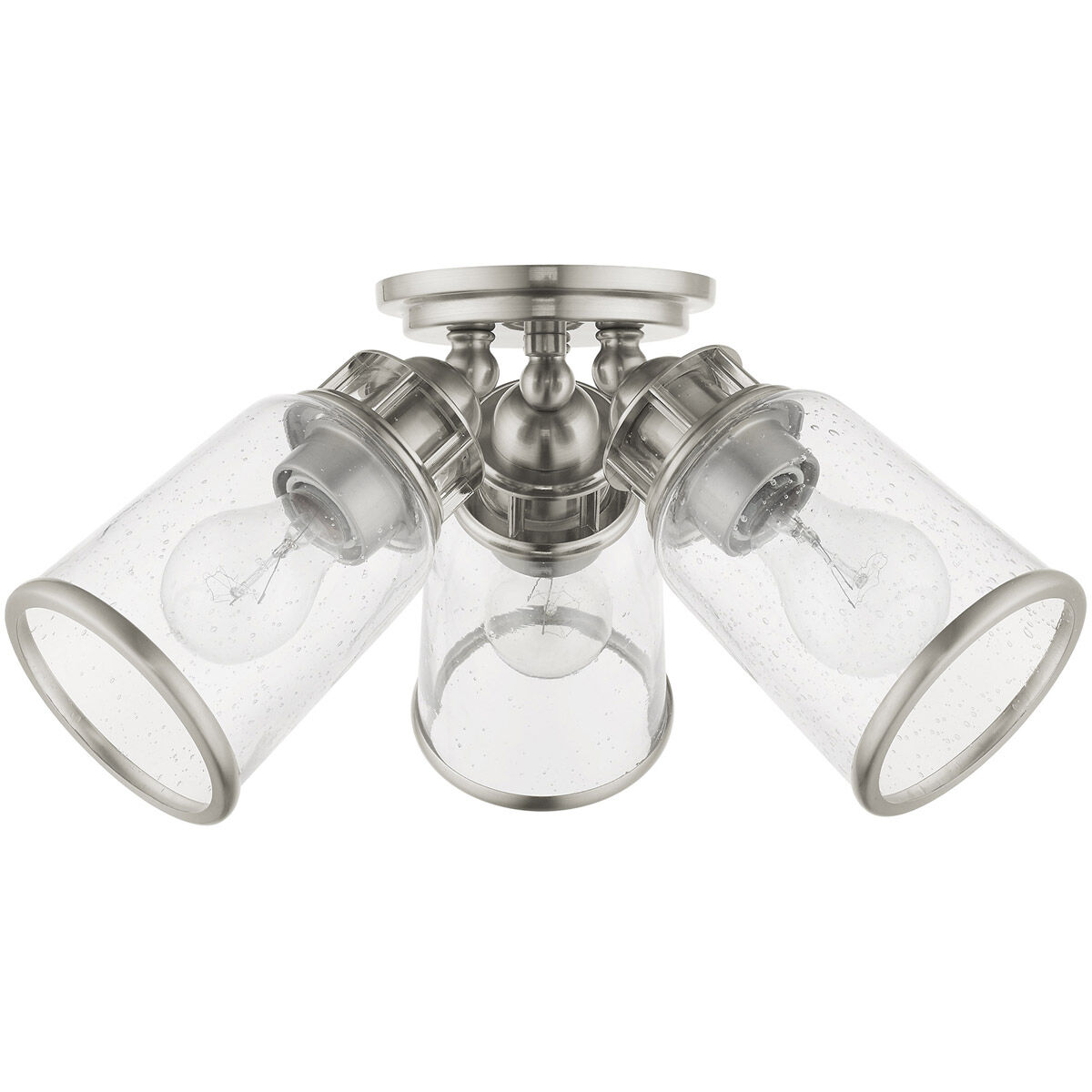 Lawrenceville 3 Light 16 inch Brushed Nickel Flush Mount Ceiling Light