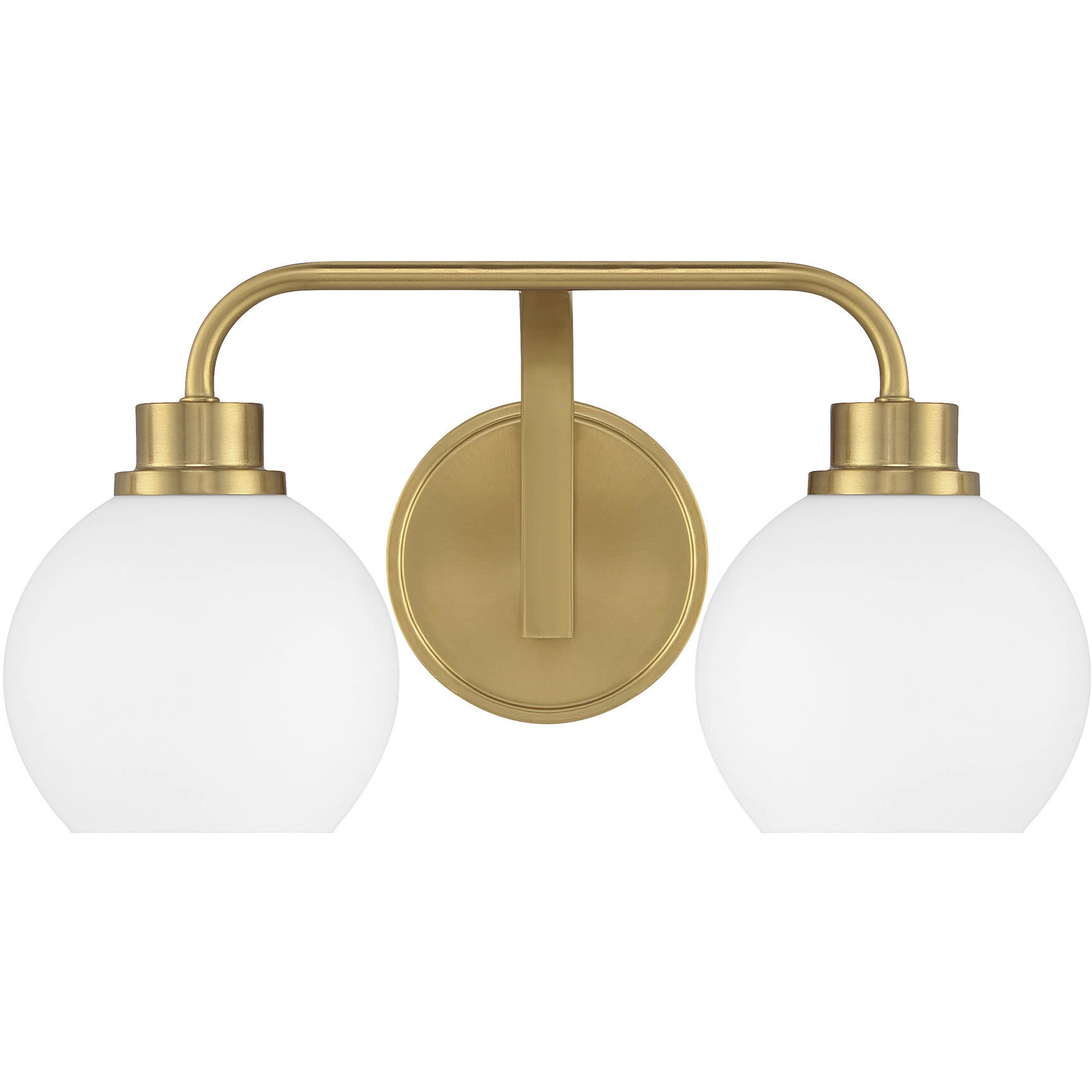 Contemporary 2 Light 16 inch Natural Brass Bathroom Vanity Light Wall Light