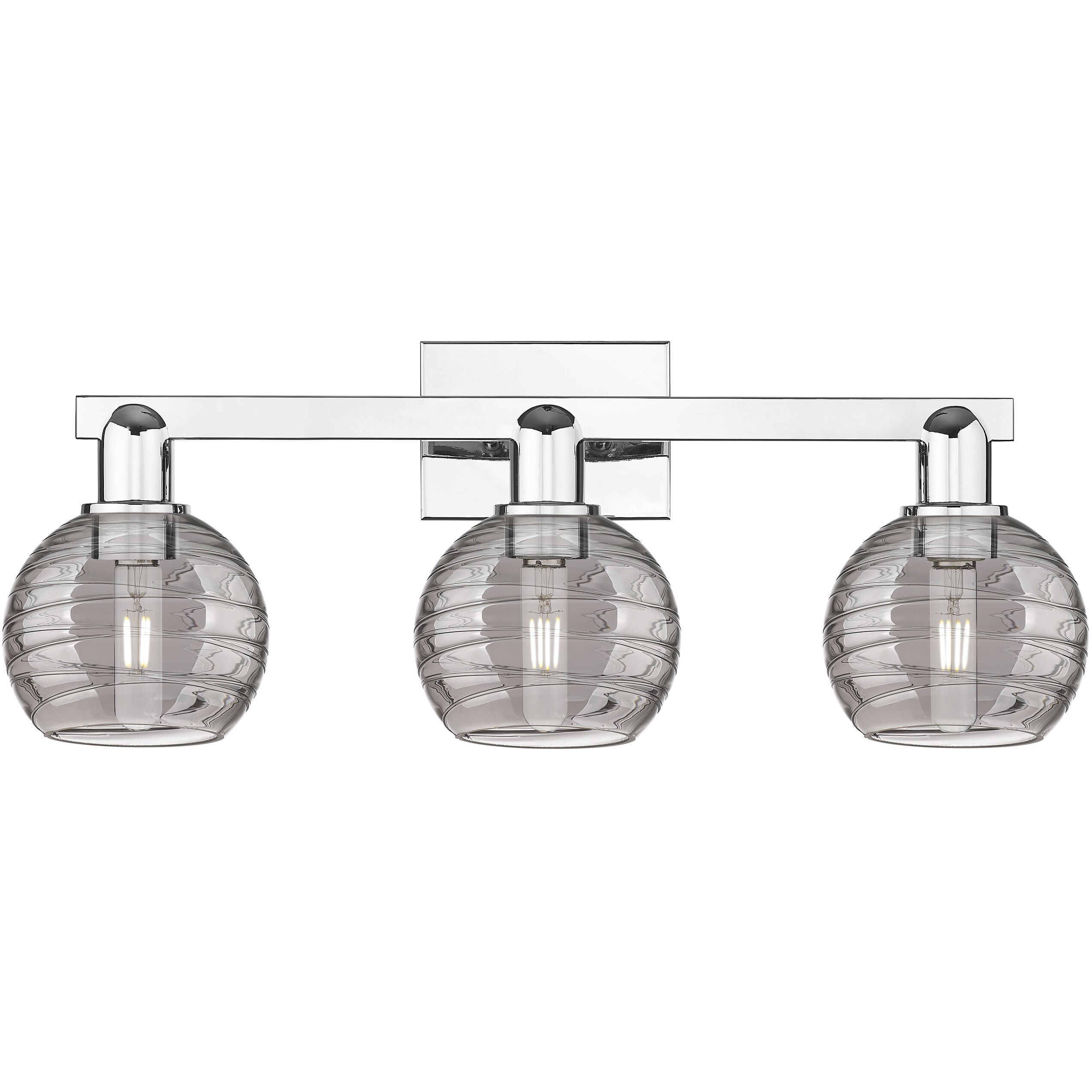 Athens Deco Swirl 3 Light 26 inch Polished Chrome Bath Vanity Light Wall Light