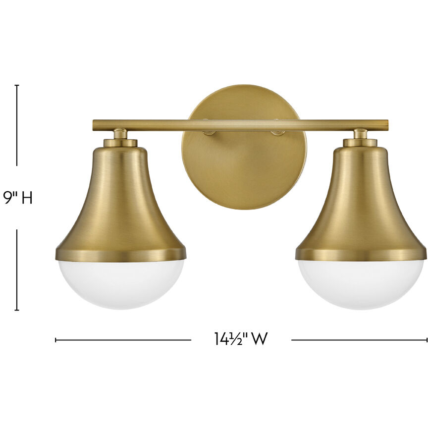 Haddie LED 14.5 inch Lacquered Brass Bath Light Wall Light