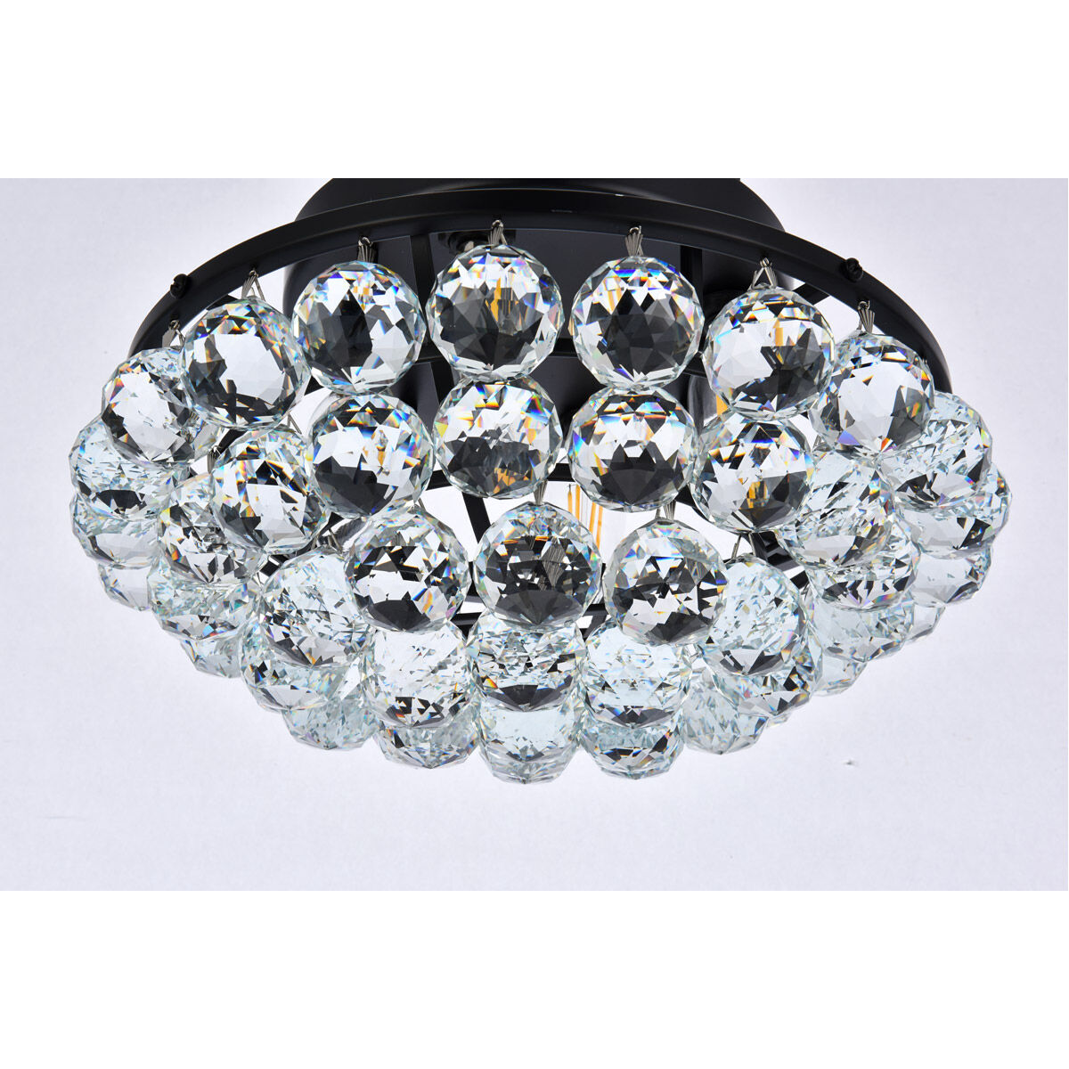 Corona 4 Light 14 inch Black and Clear Flush Mount Ceiling Light