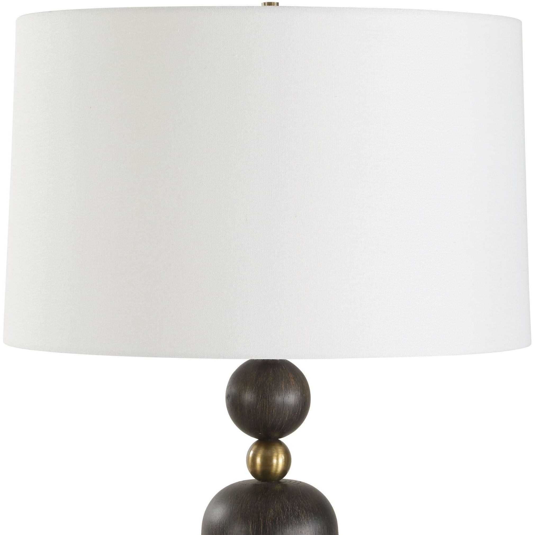 McQuinn 30.5 inch 150.00 watt Dark Walnut and Antique Brass Table Lamp Portable Light