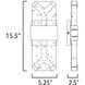 Rune LED 15.5 inch Black Outdoor Wall Sconce