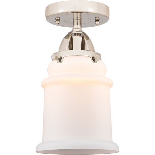 Nouveau 2 Canton 1 Light 6 inch Polished Nickel Semi-Flush Mount Ceiling Light in Matte White Glass