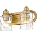 Lumley 2 Light 14 inch Antique Gold Vanity Light Wall Light