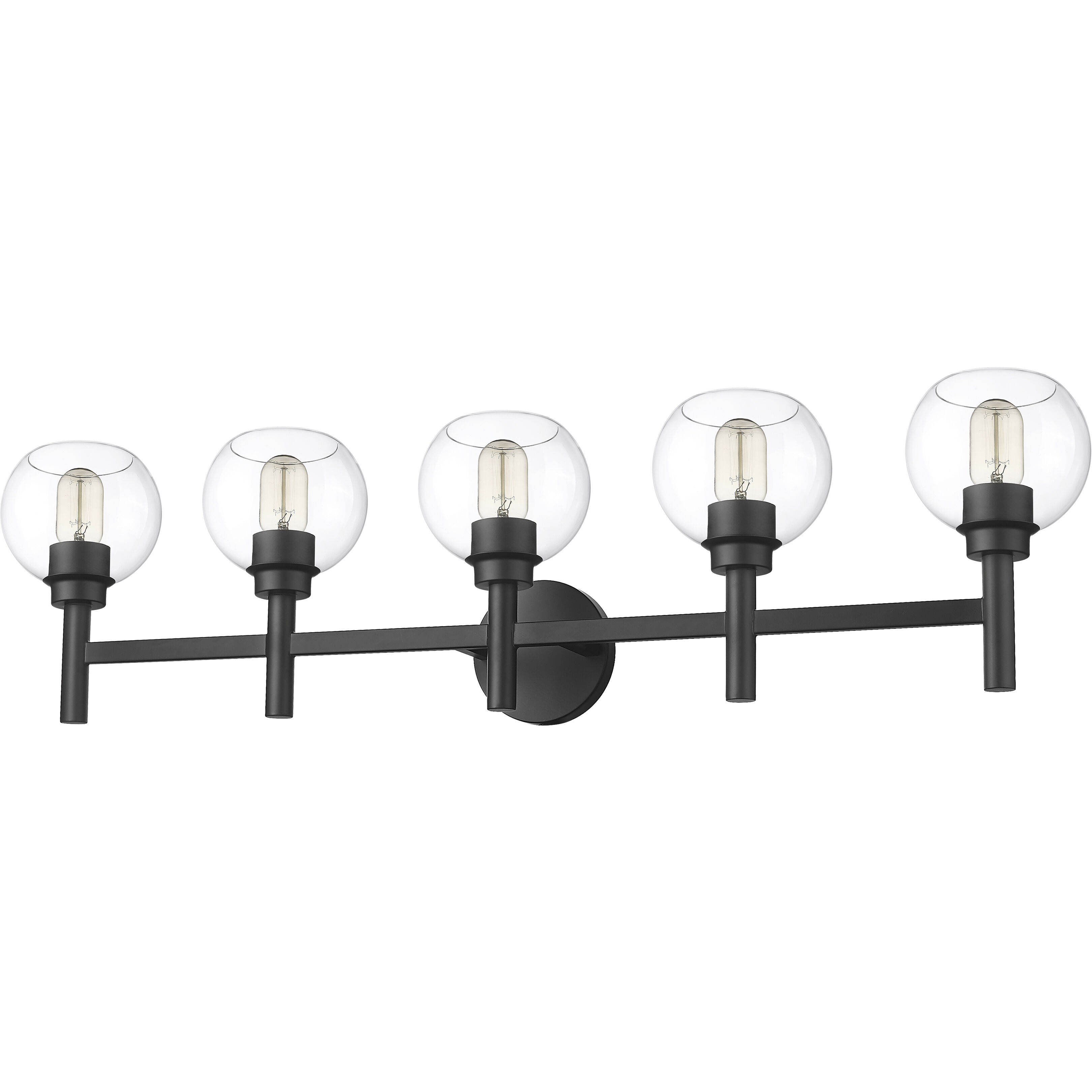 Sutton 5 Light 39.5 inch Matte Black Vanity Wall Light