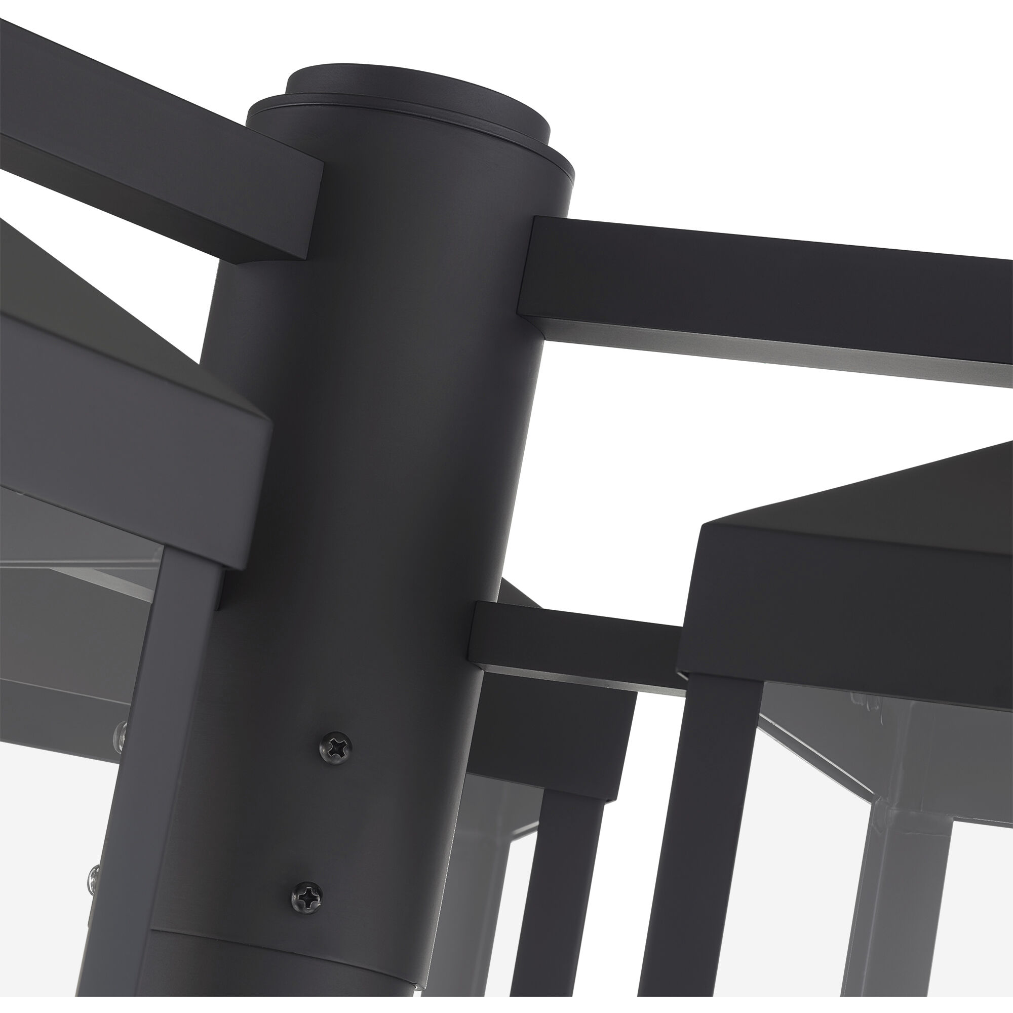 Nyack 3 Light 96.25 inch Black with Brushed Nickel Accents Outdoor 3 Head Post Light