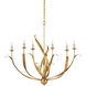 Menefee 6 Light 32 inch Antique Gold Leaf Chandelier Ceiling Light