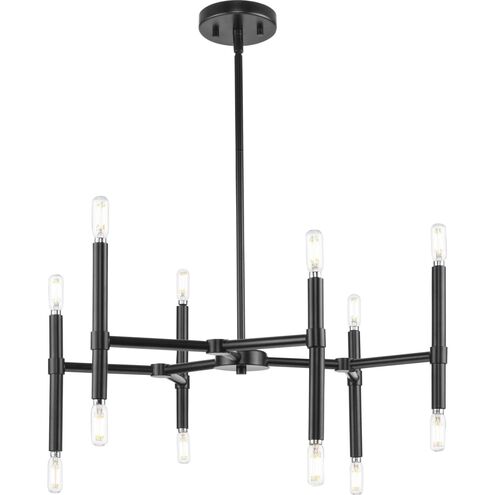 Arya 12 Light 24.12 inch Matte Black Chandelier Ceiling Light, Design Series