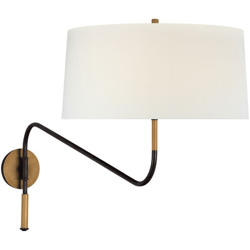 Thomas O'Brien Canto 17 inch 15.00 watt Bronze and Brass Swinging Wall Light, Grande