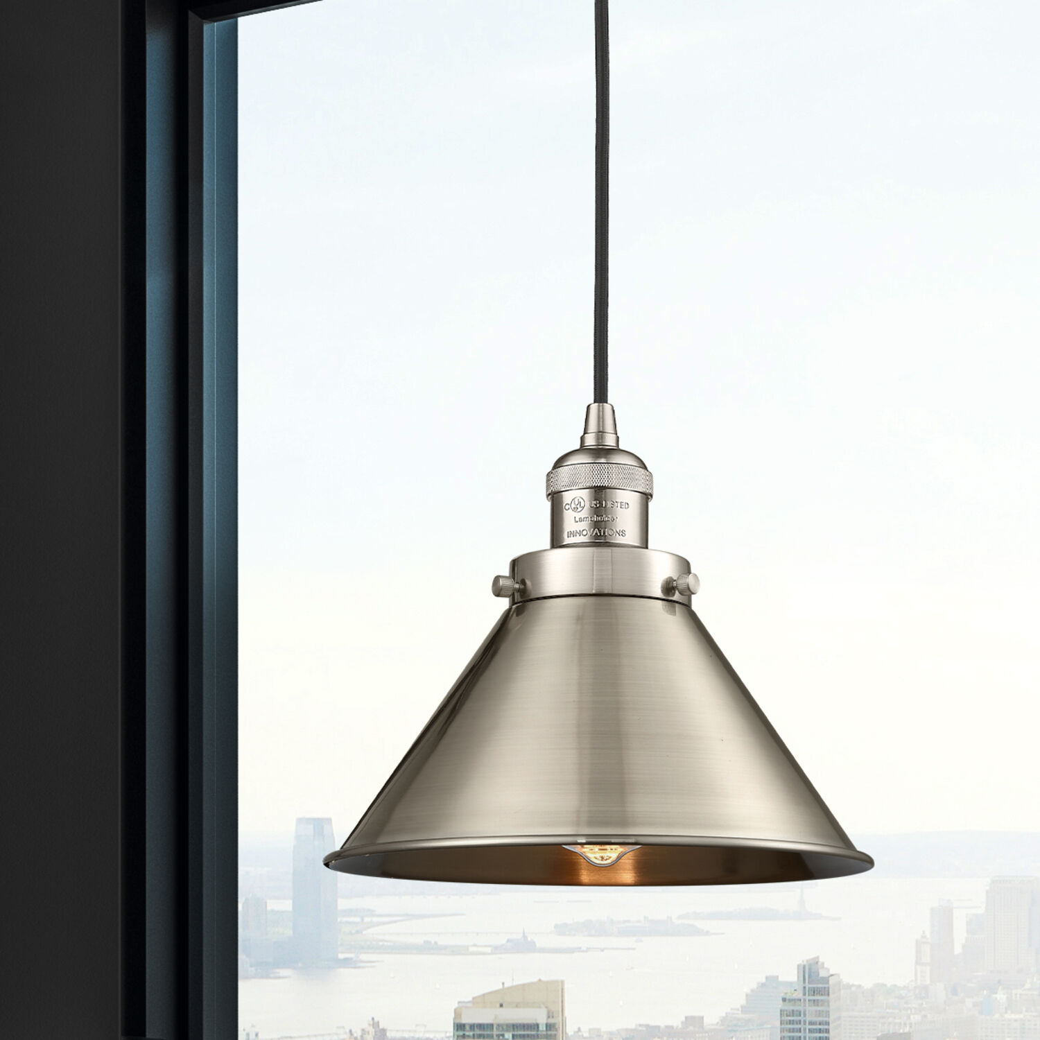 Franklin Restoration Briarcliff 1 Light 10 inch Brushed Satin Nickel Mini Pendant Ceiling Light in Incandescent, Franklin Restoration