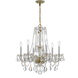 Traditional Crystal 6 Light 23 inch Polished Brass Chandelier Ceiling Light