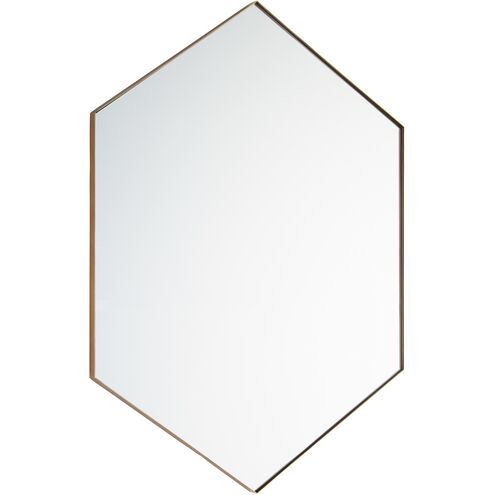 Hexagon 34 X 24 inch Gold Mirror