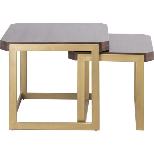 Crafton 28 X 24 inch Mahogany with Satin Brass Nesting Table