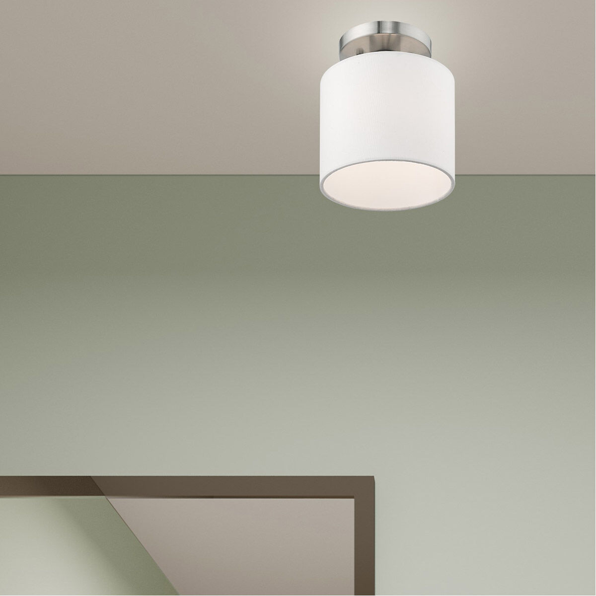 Clark 1 Light 7 inch Brushed Nickel Semi-Flush Mount Ceiling Light