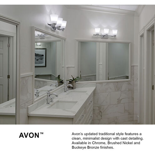 Avon LED 48 inch Chrome Vanity Light Wall Light in Cased Opal
