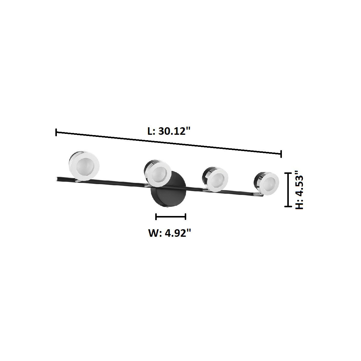 Mingo 4 Light 120 Black and Chrome Track Light Ceiling Light