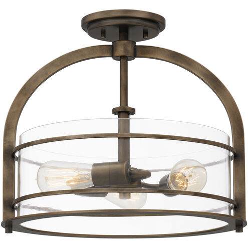 Toscana 3 Light 15.5 inch Statuary Bronze Semi-Flush Mount Ceiling Light
