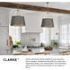 Clarke 2 Light 15 inch Warm Brass with Black Indoor Semi-Flush Mount Ceiling Light