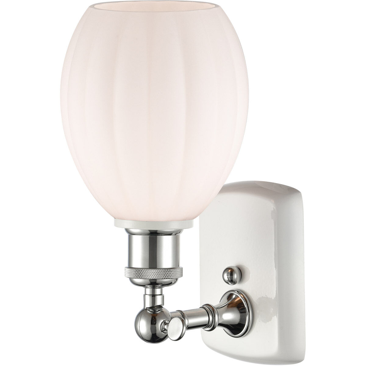 Ballston Eaton 1 Light 6 inch White and Polished Chrome Sconce Wall Light, Ballston