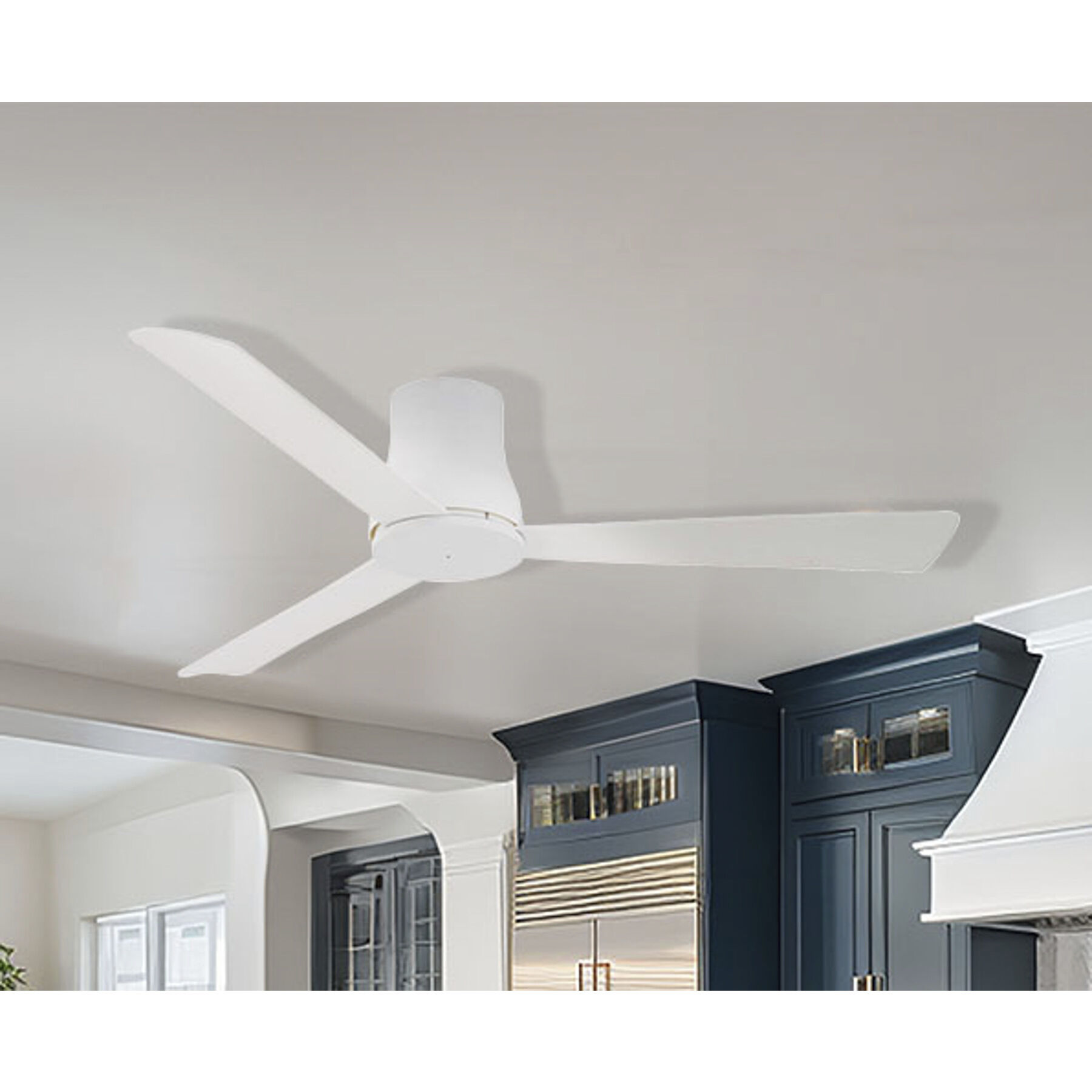 Simple Flush 52 inch Flat White Outdoor Hugger Fan