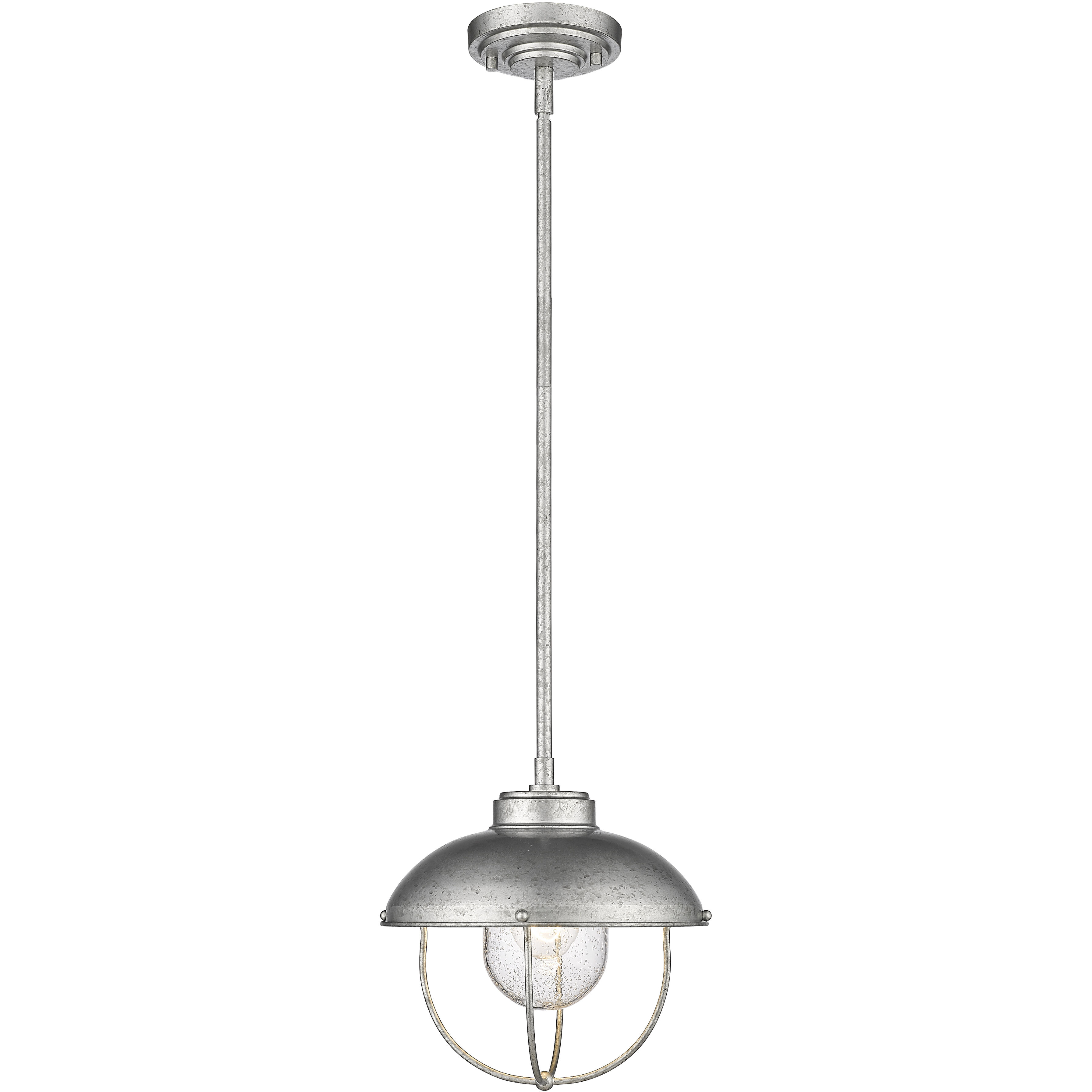 Ansel 1 Light 11 inch Galvanized Outdoor Pendant