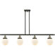 Ballston Beacon LED 48 inch Black Antique Brass Island Light Ceiling Light in Matte White Glass