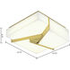 Candeau LED 12.75 inch Satin Brass with White Flush Mount Ceiling Light