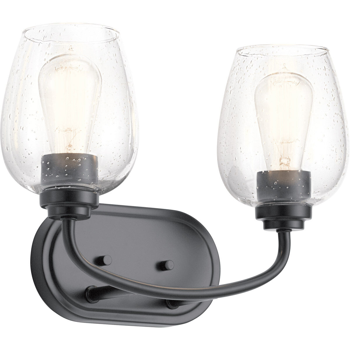 Valserrano 2 Light 15 inch Black Wall Mt Bath 2 Arm Wall Light