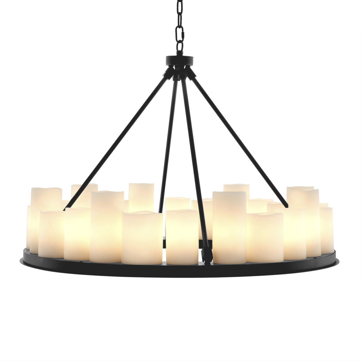Commodore 24 Light 35.43 inch Black with Including Faux Candle Shades Chandelier Ceiling Light