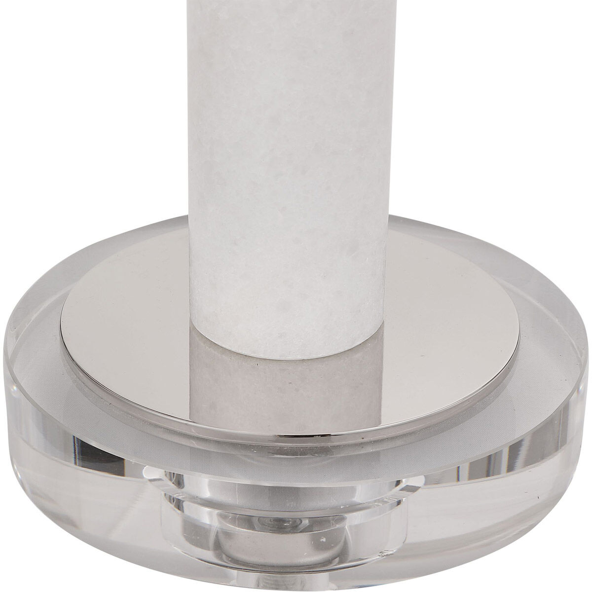 Sussex 35 inch 100.00 watt Plated Polished Nickel and White Marble Buffet Lamp Portable Light