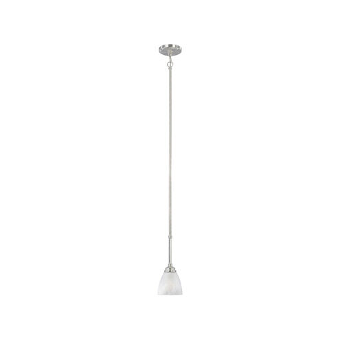 Tackwood 1 Light 5 inch Satin Platinum Mini Pendant Ceiling Light in Alabaster