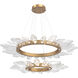 Rock Crystal LED Novel Brass Chandelier Ceiling Light, Radial Ring Two Tier