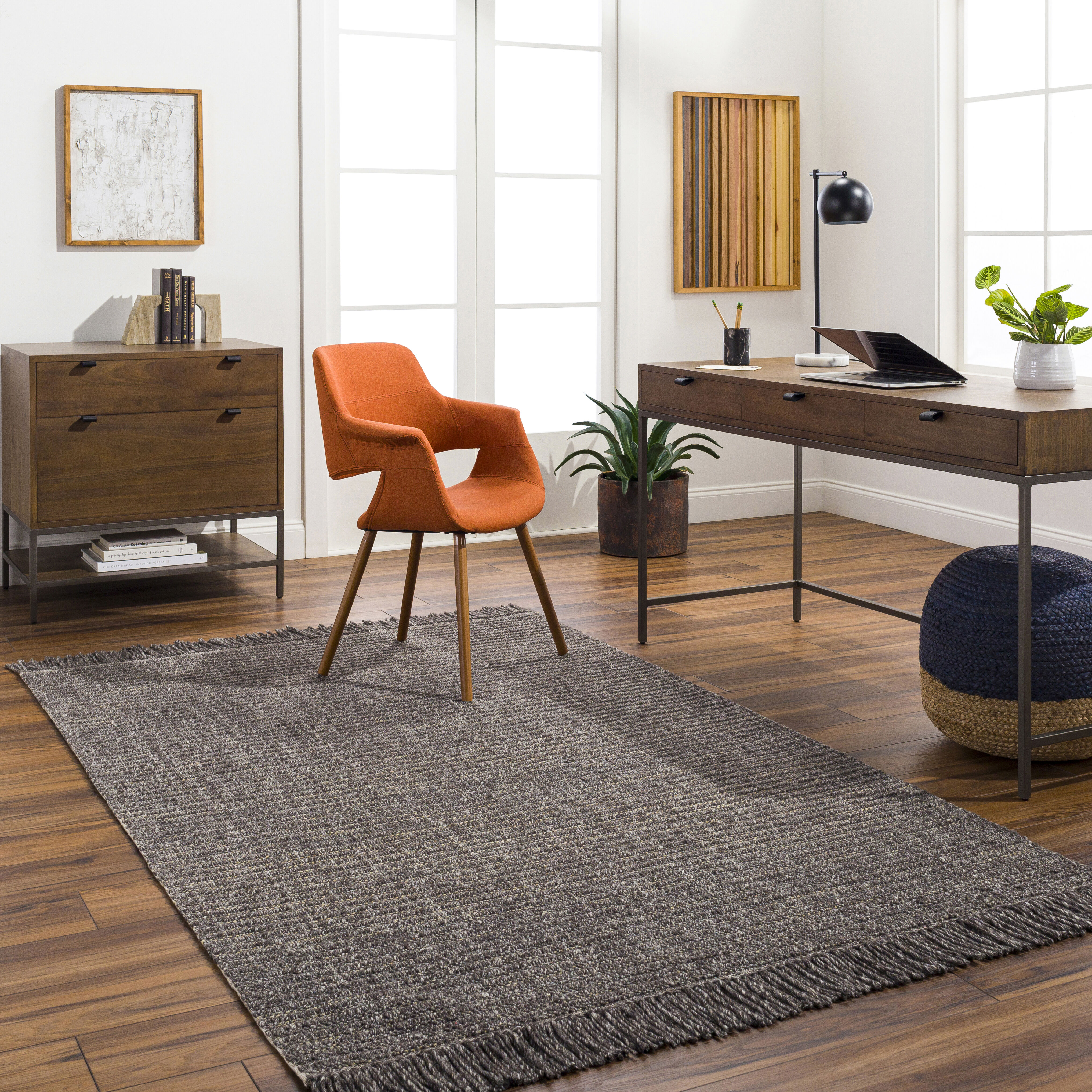 Cecelia 108 X 72 inch Black Rug, Rectangle